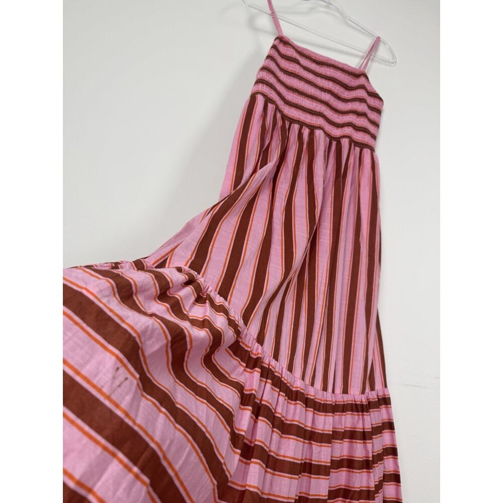 Kate Spade Maxi Dress Calais Stripe Smocked Pink Red $348 Womens M - Picture 9 of 14